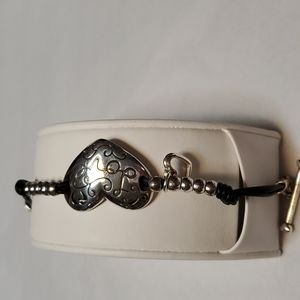 Brighton silver and leather bracelet
